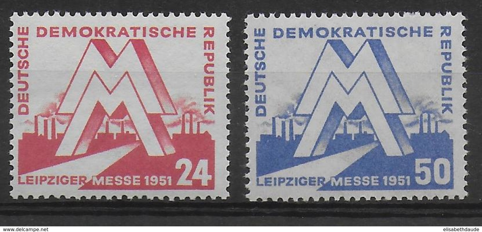 DDR - 1951 - YT N°34/35 ** MNH - COTE = 50 EUR - - Ongebruikt