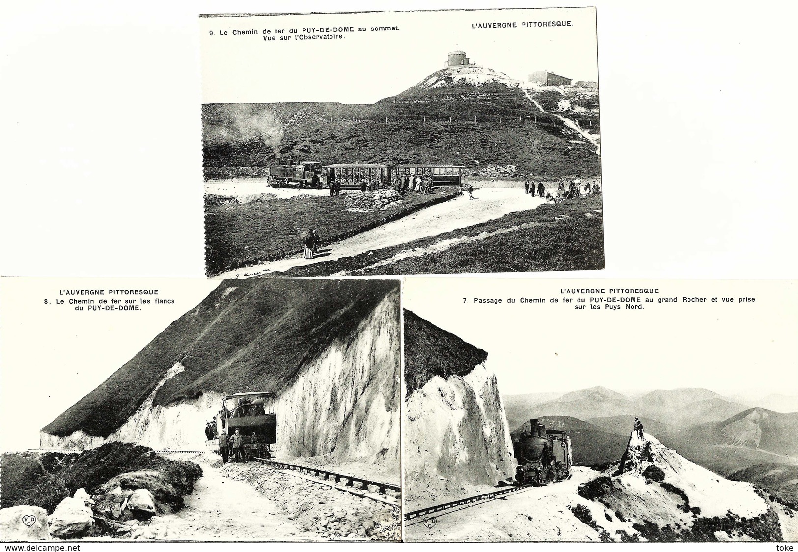 LOT 6 CPA Du 63 , CHEMIN De FER Du PUY DE DOME Cartes N° 1, 3, 5, 7, 8, 9 - Trenes