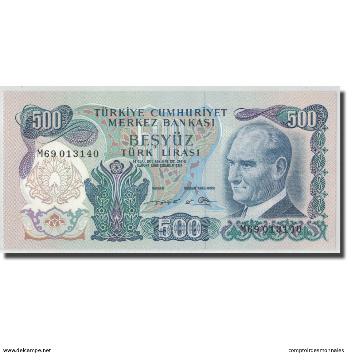 Billet, Turquie, 500 Lira, L.1970, 1970-01-26, KM:190, NEUF - Turquie