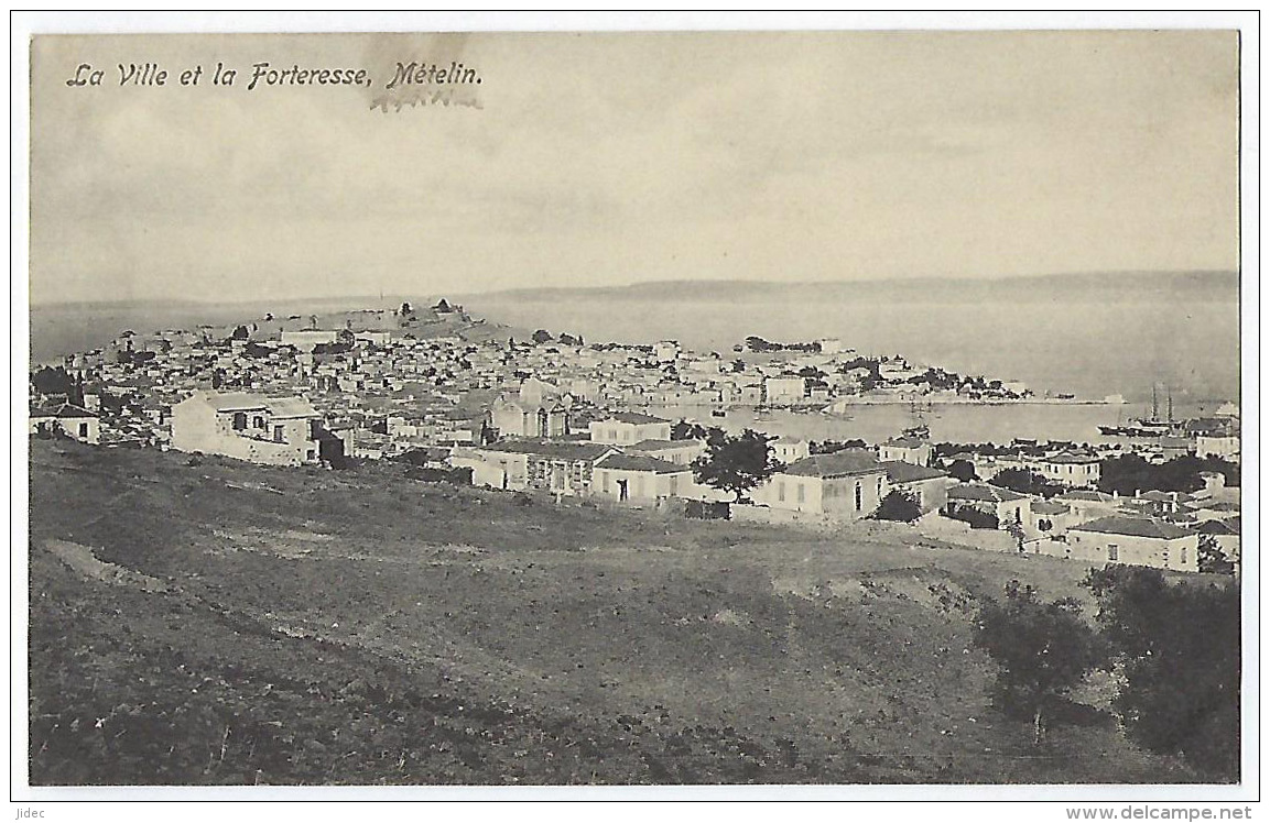 CPA Grèce Greece Mételin Rare La Ville Et La Forteresse Mytilene Mitilini Lesbos Lesvos Guerre Des Balkans Moudros 1915 - Griechenland