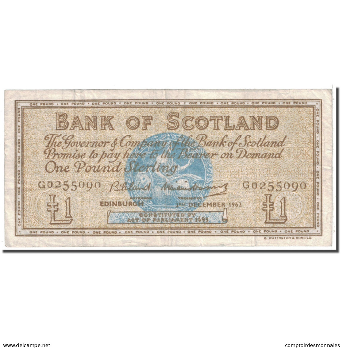 Billet, Scotland, 1 Pound, 1962, 1962-12-03, KM:102a, TB - 1 Pound