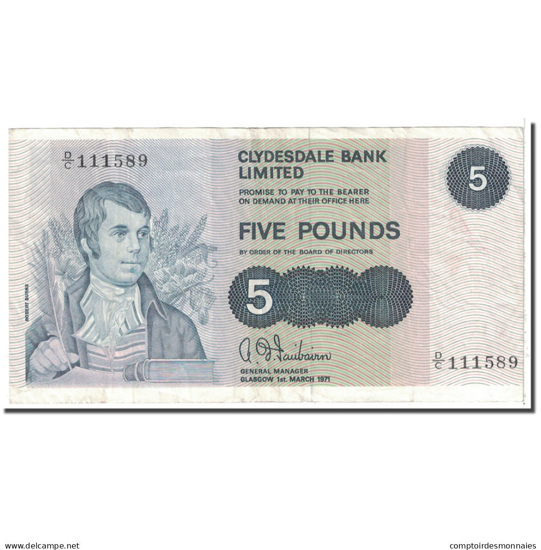 Billet, Scotland, 5 Pounds, 1971, 1971-03-01, KM:205a, TB+ - 5 Pounds