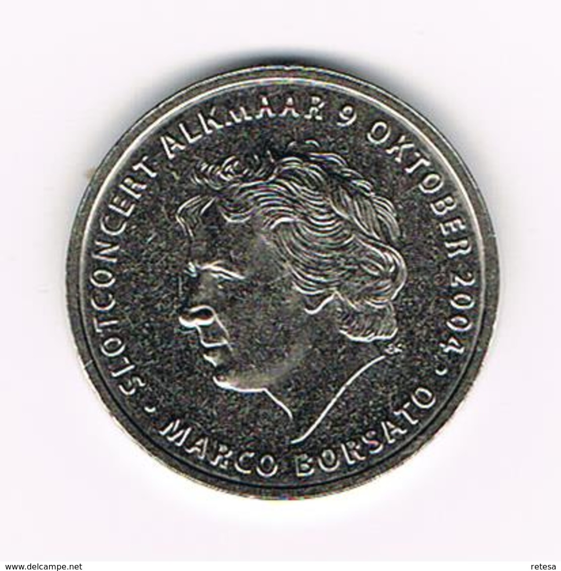 ¨¨ NEDERLAND  HERDENKINGSMUNT MARCO BORSATO ALKMAAR  1/2  WAAGJE  2004 - Elongated Coins