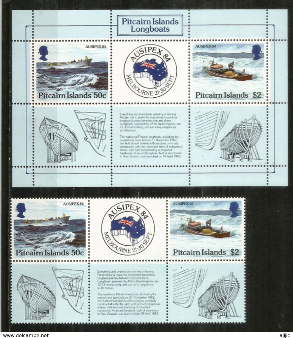 Pitcairn Islands Longboats,  Bloc-feuillet + Série Neufs **. - Pitcairn