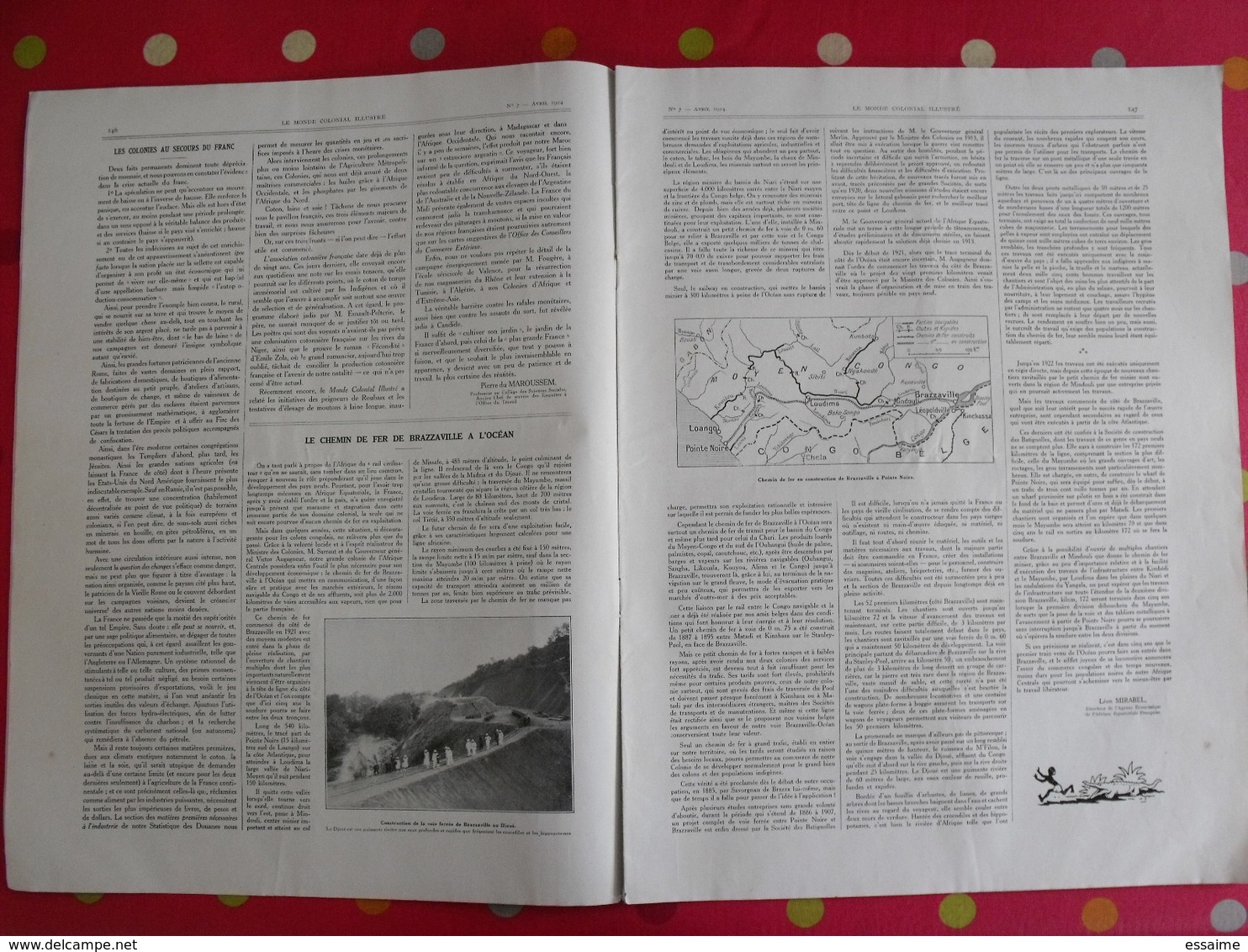 Le Monde Colonial Illustré N° 7 De 1924. Tchad Brazzaville Réunion Saint-pierre Miquelon Madagascar Binao Saigon Cholon - Autres & Non Classés