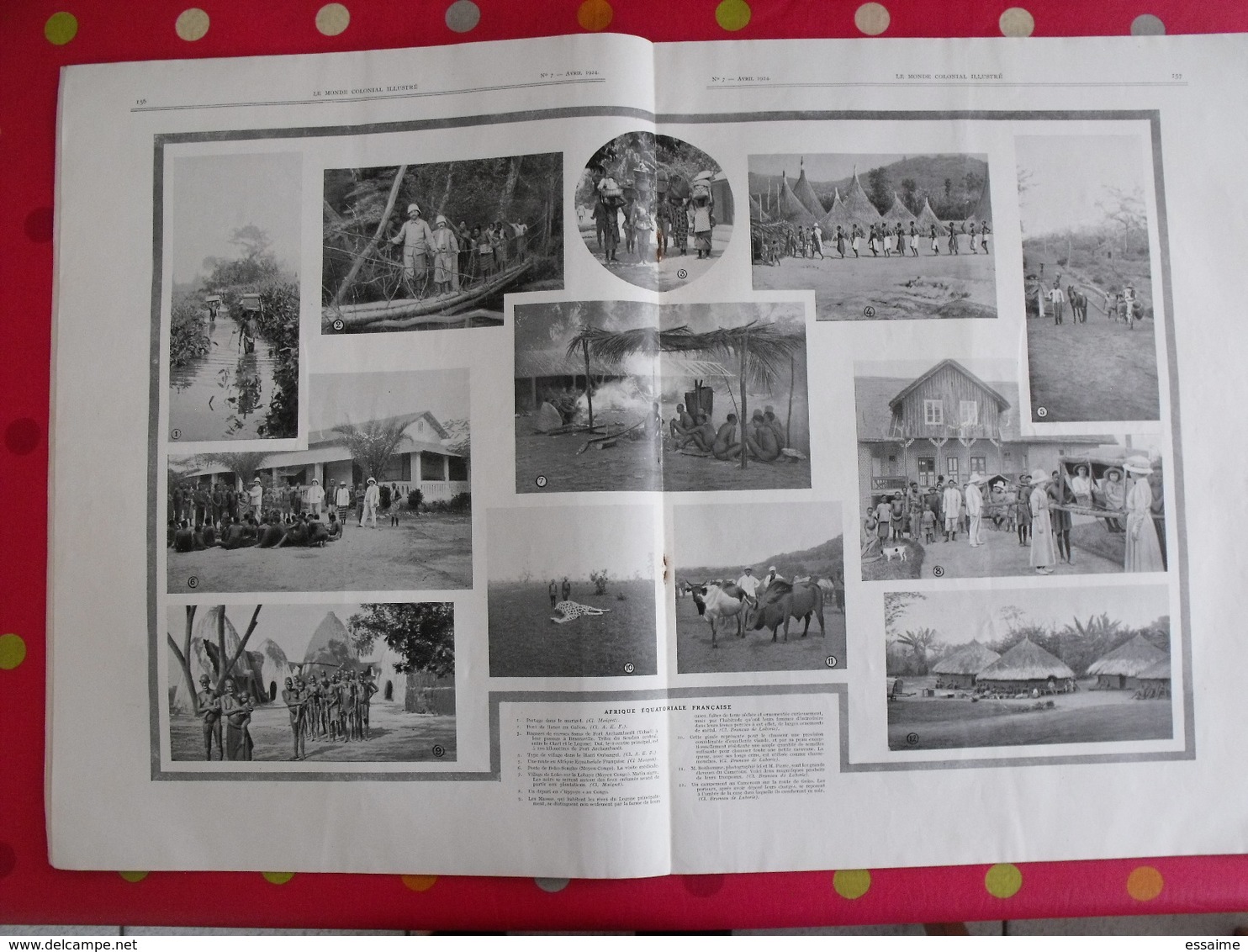 le monde colonial illustré n° 7 de 1924. tchad brazzaville réunion saint-pierre miquelon madagascar binao saigon cholon