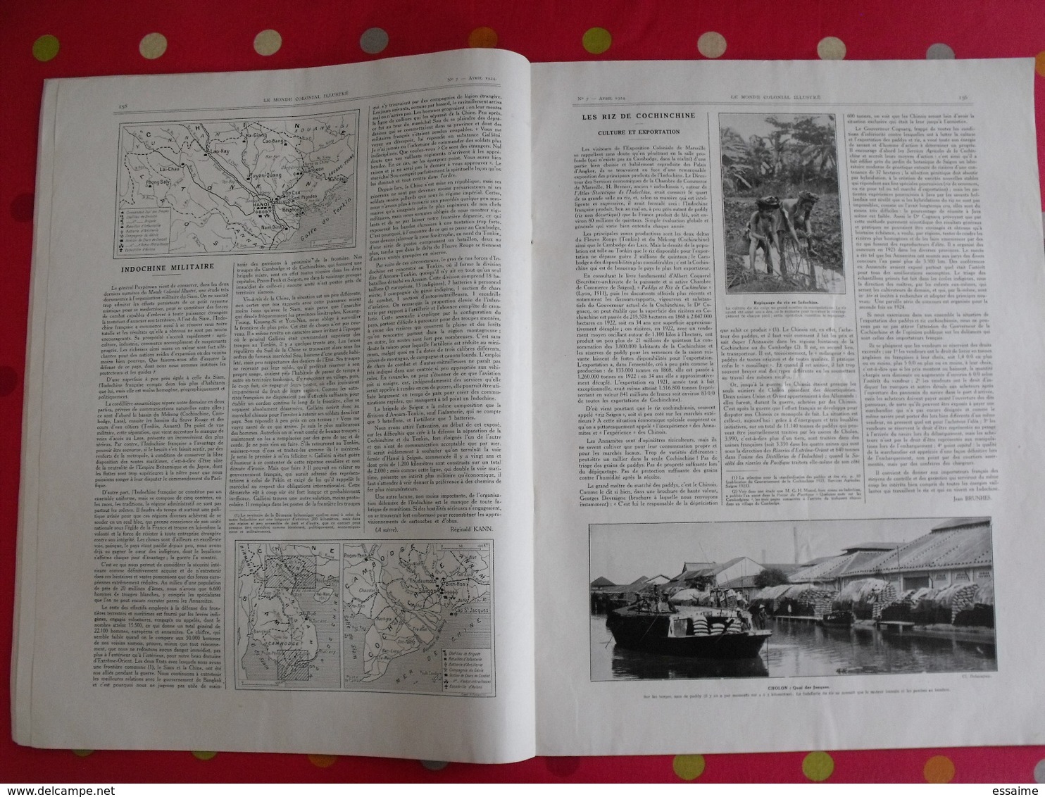 le monde colonial illustré n° 7 de 1924. tchad brazzaville réunion saint-pierre miquelon madagascar binao saigon cholon