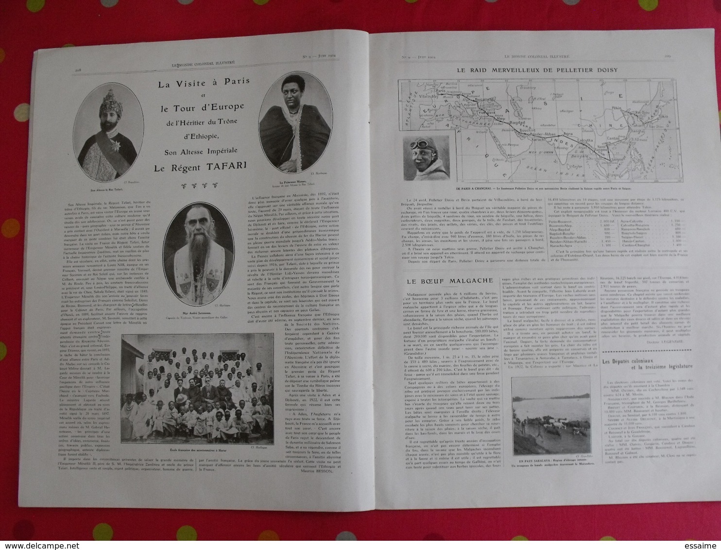 le monde colonial illustré n° 9 de 1924. algérie alger tombouctou annam madagascar cambodge éthiopie tafari doisy togo