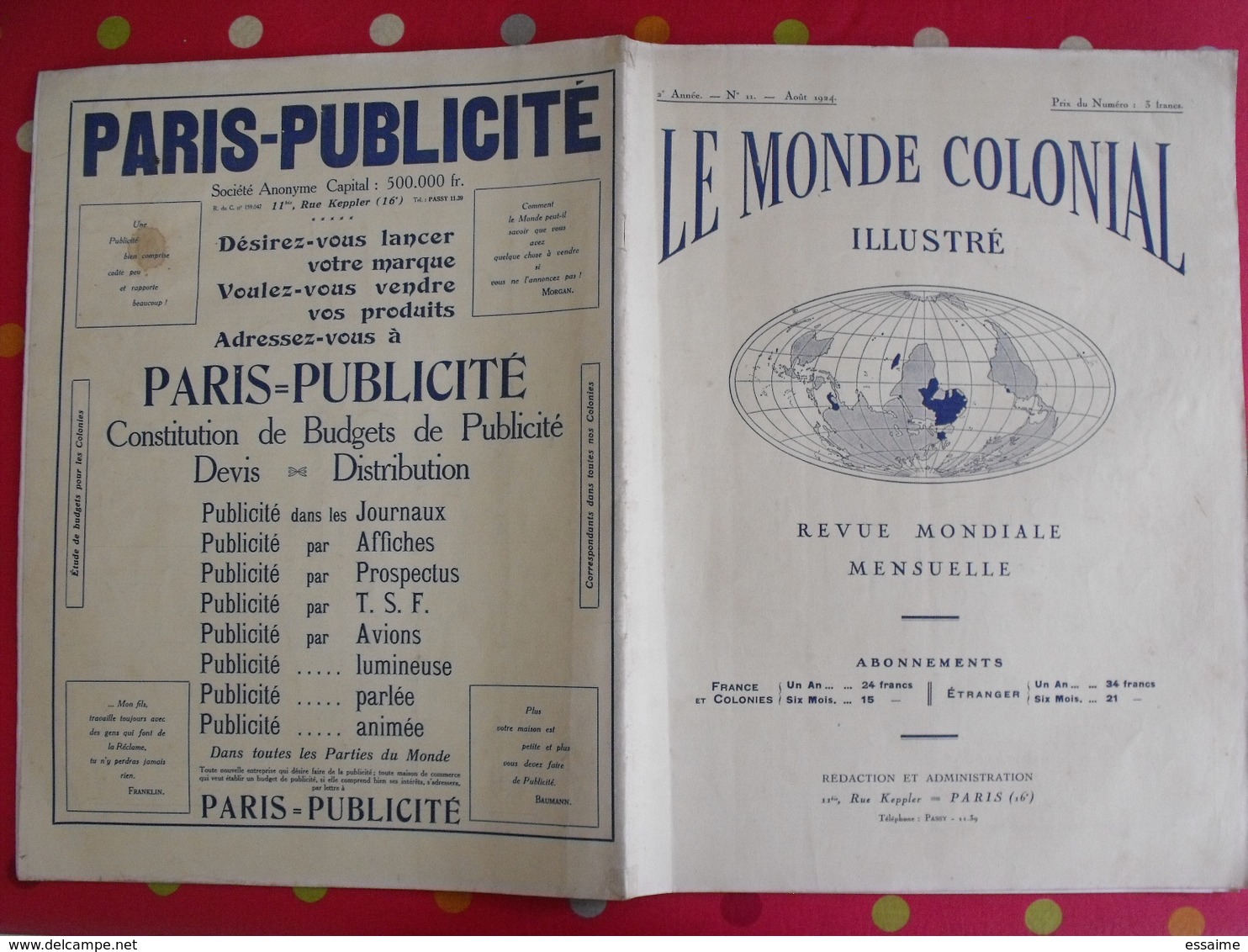 Le Monde Colonial Illustré N° 11 De 1924. Tahiti Guadeloupe Cambodge Annam Océanie Laos Marquises Saint-pierre Miquelon - Autres & Non Classés