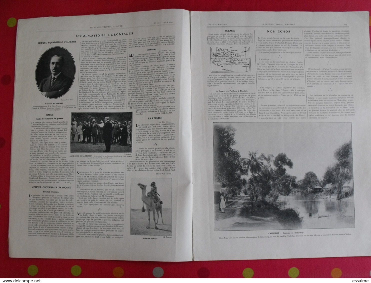 Le Monde Colonial Illustré N° 11 De 1924. Tahiti Guadeloupe Cambodge Annam Océanie Laos Marquises Saint-pierre Miquelon - Autres & Non Classés