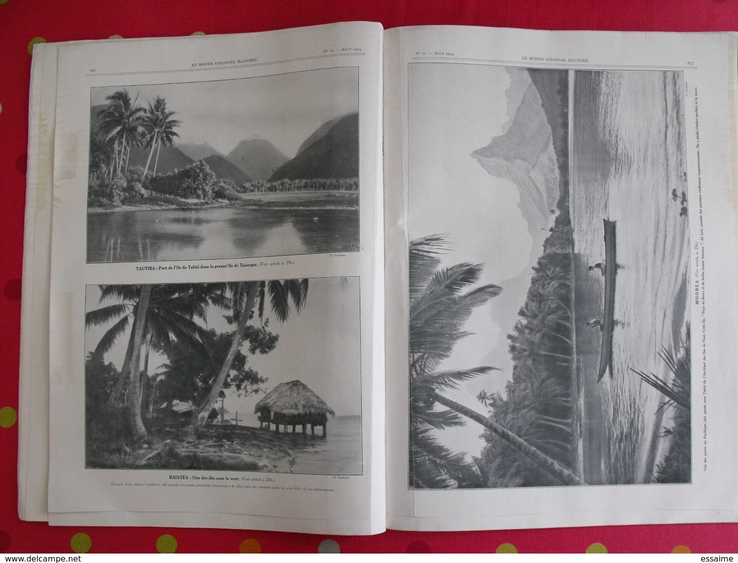 le monde colonial illustré n° 11 de 1924. tahiti guadeloupe cambodge annam océanie laos marquises saint-pierre miquelon