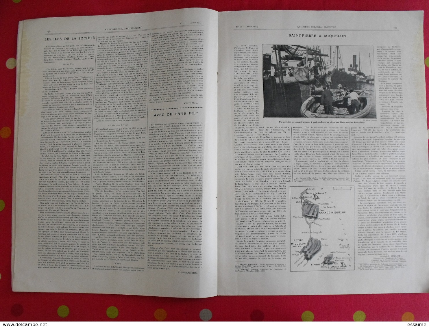 le monde colonial illustré n° 11 de 1924. tahiti guadeloupe cambodge annam océanie laos marquises saint-pierre miquelon