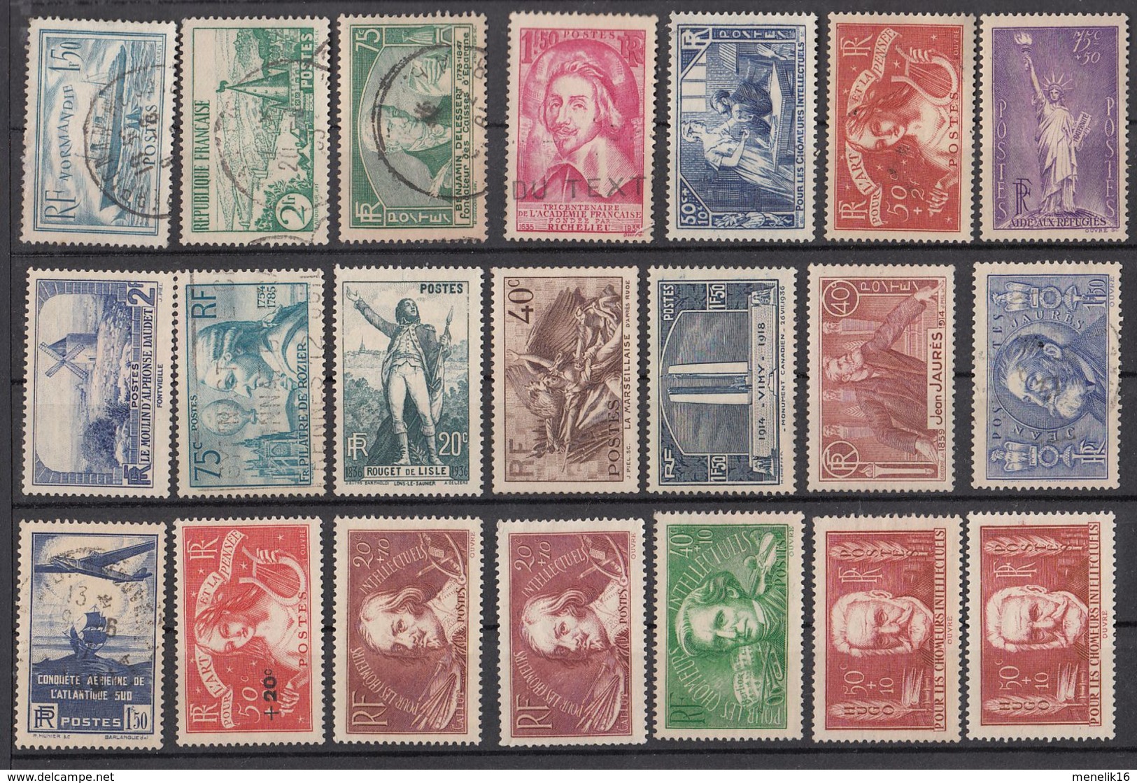 Ghle - Lot timbres France - Neufs sans gomme ou oblitérés - Classiques et timbres jusque 1959 - lot sympa