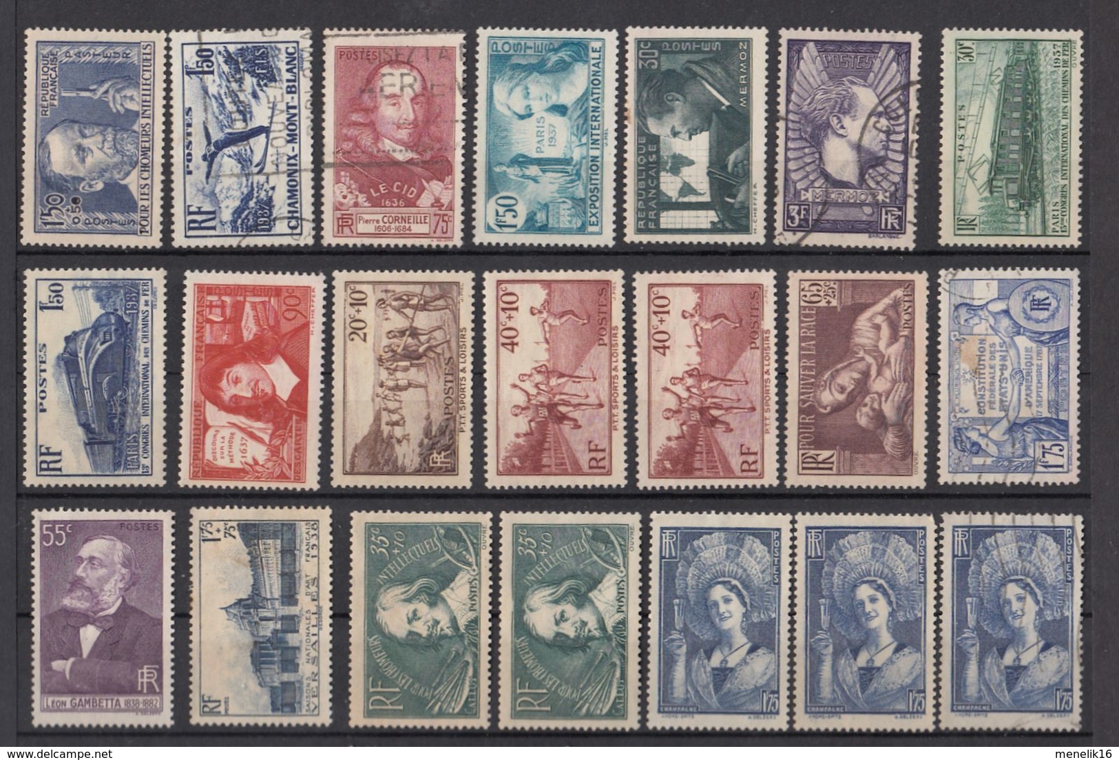 Ghle - Lot timbres France - Neufs sans gomme ou oblitérés - Classiques et timbres jusque 1959 - lot sympa