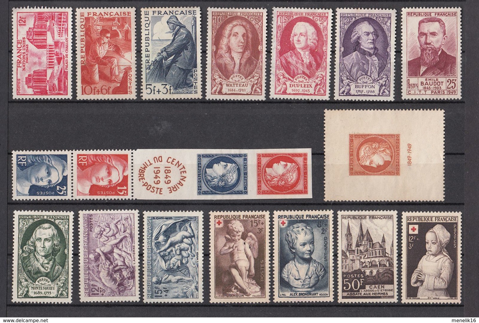 Ghle - Lot timbres France - Neufs sans gomme ou oblitérés - Classiques et timbres jusque 1959 - lot sympa