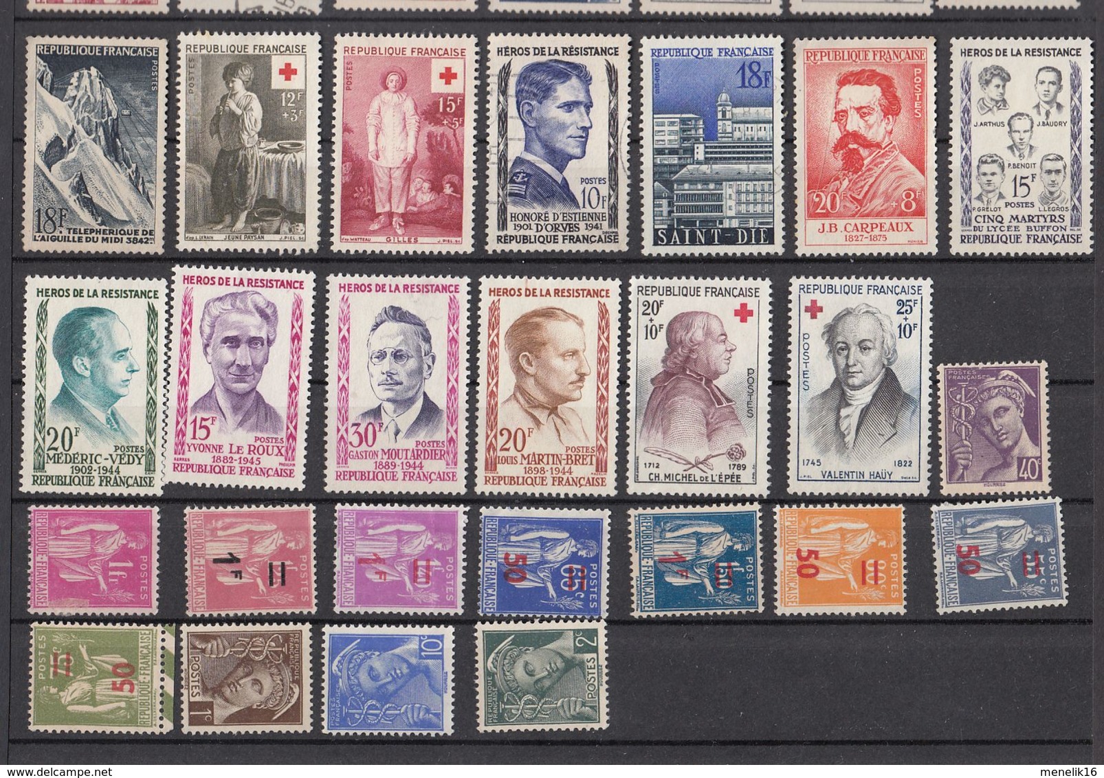 Ghle - Lot timbres France - Neufs sans gomme ou oblitérés - Classiques et timbres jusque 1959 - lot sympa