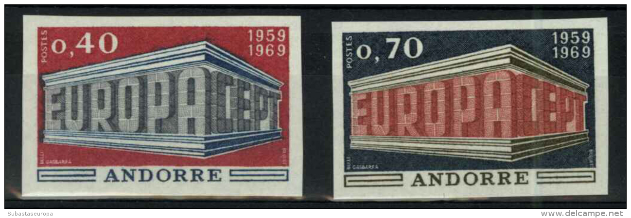 Andorra Francesa. ** 194/95s. Europa '69 Sin Dentar. Lujo. - Unused Stamps