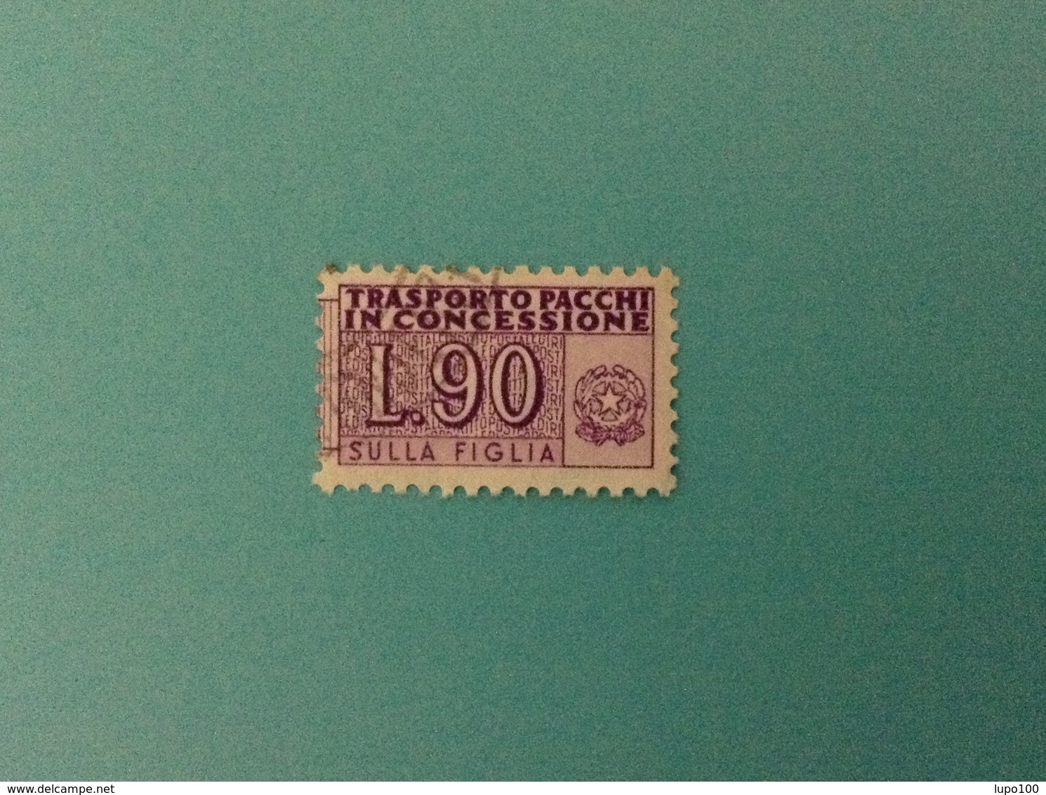 ITALIA PACCHI IN CONCESSIONE 90 LIRE FILIGRANA STELLE USATO FIGLIA STAMP USED - Pacchi Postali