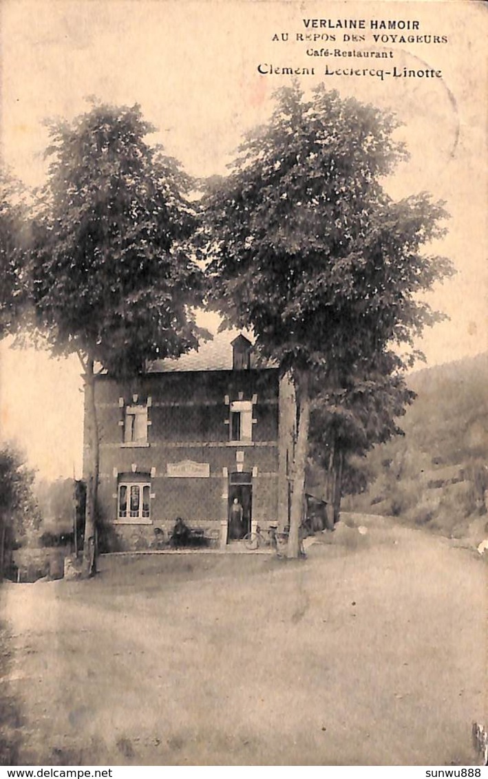 Verlaine Hamoir - Au Repos Des Voyageurs - Café Restaurant Clément Leclercq-Linotte (animée, 1924) - Hamoir