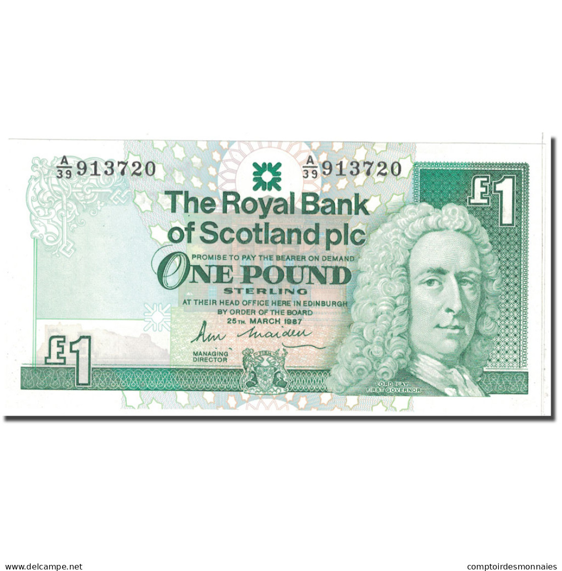 Billet, Scotland, 1 Pound, 1987, 1987-03-25, KM:346a, SPL - 1 Pond