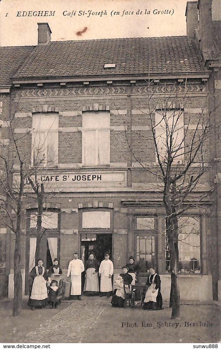 Edeghem - Café St Joseph (en Face De La Grotte) (top Animation, Phot. Em. Schrey) - Edegem