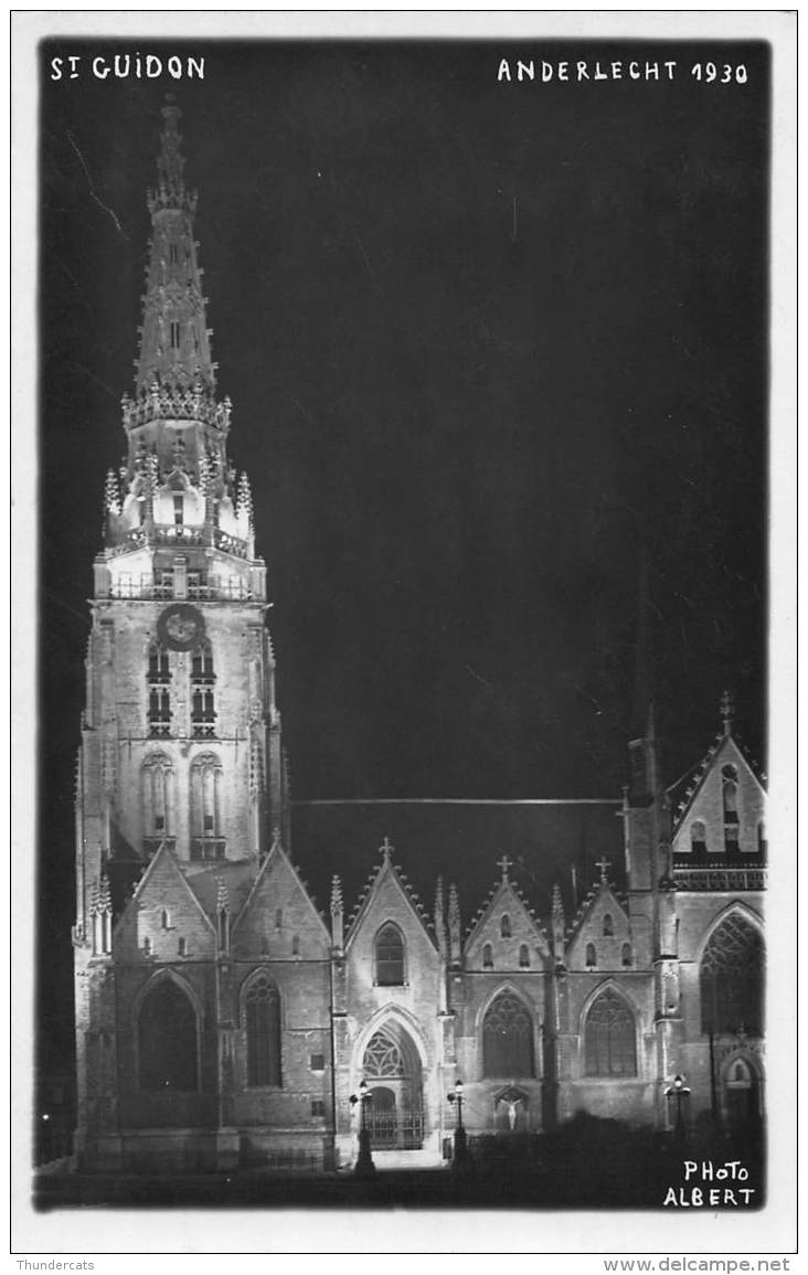 CPA  ANDERLECHT CARTE DE PHOTO 1930 ALBERT ST GUIDON KERK EGLISE - Anderlecht