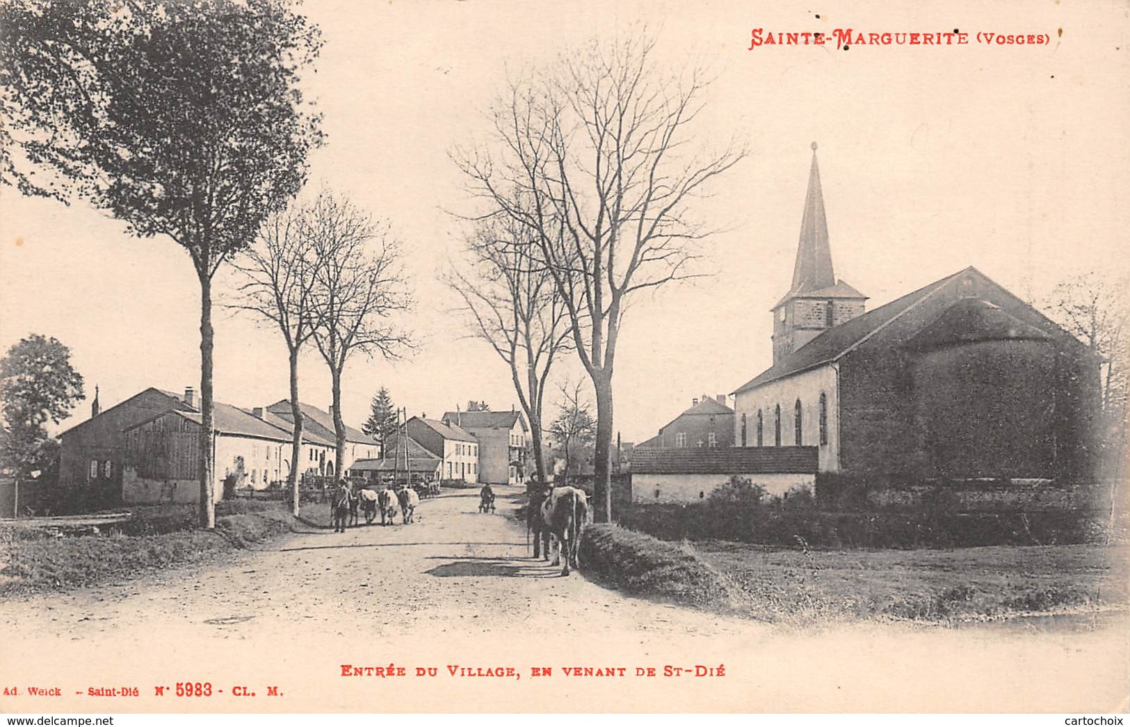 88 - St-Marguerite - Entrée Du Village En Venant De St-Dié - Belle Animation - Autres & Non Classés