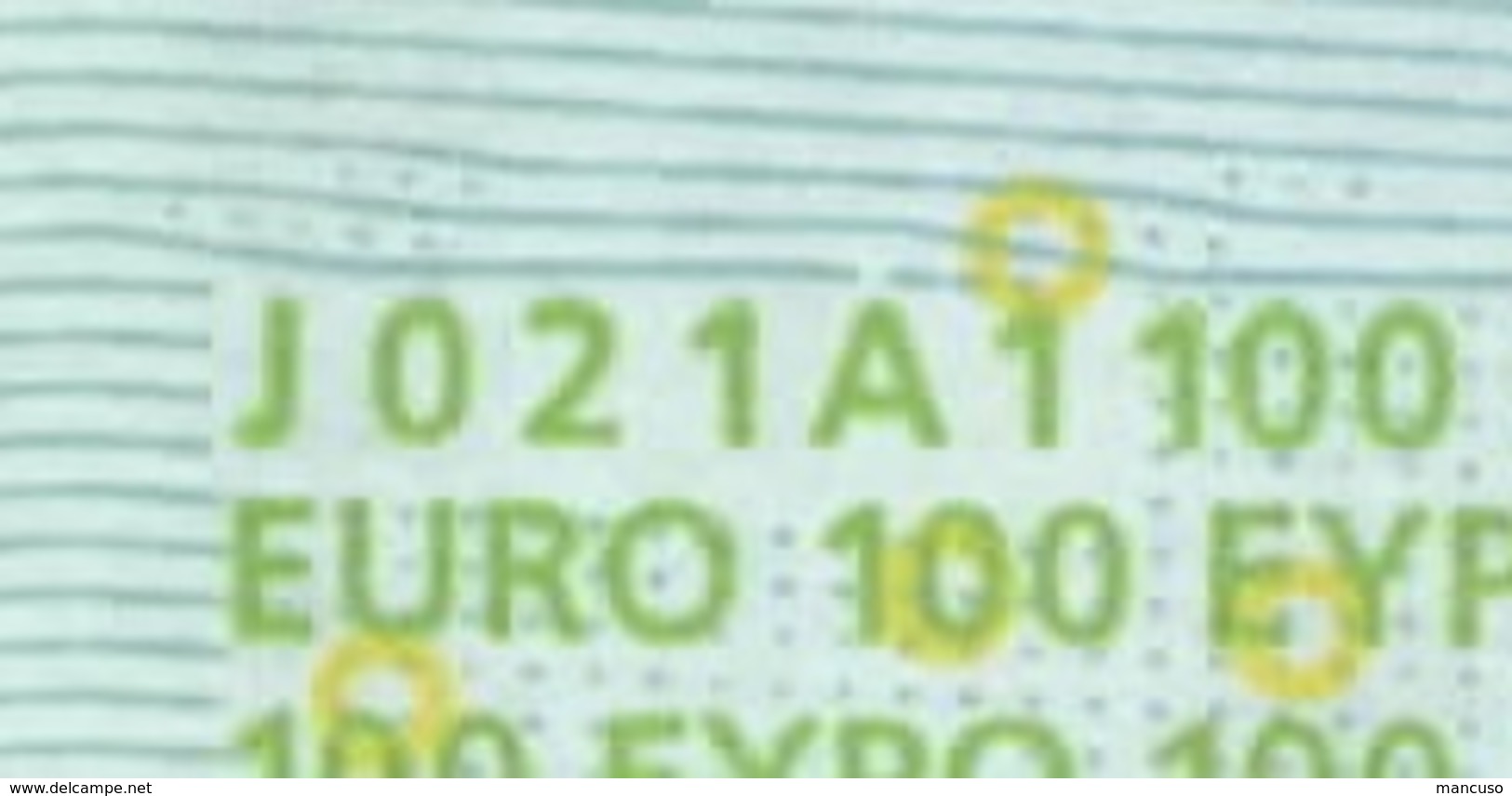 S ITALIA 100 EURO J021 A1 -  FIRST POSITION - TRICHET   UNC - 100 Euro