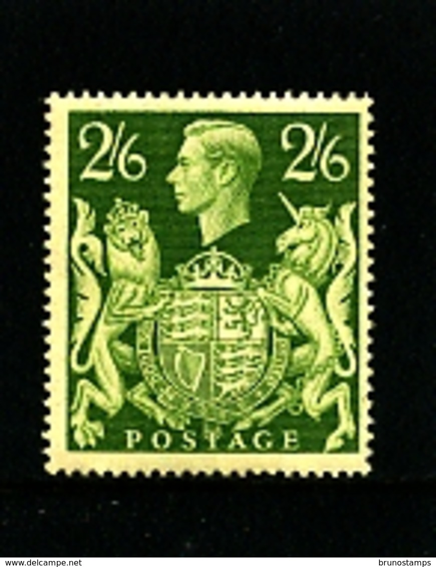 GREAT BRITAIN - 1942  KGVI  2/6  GREEN  MINT - Nuevos