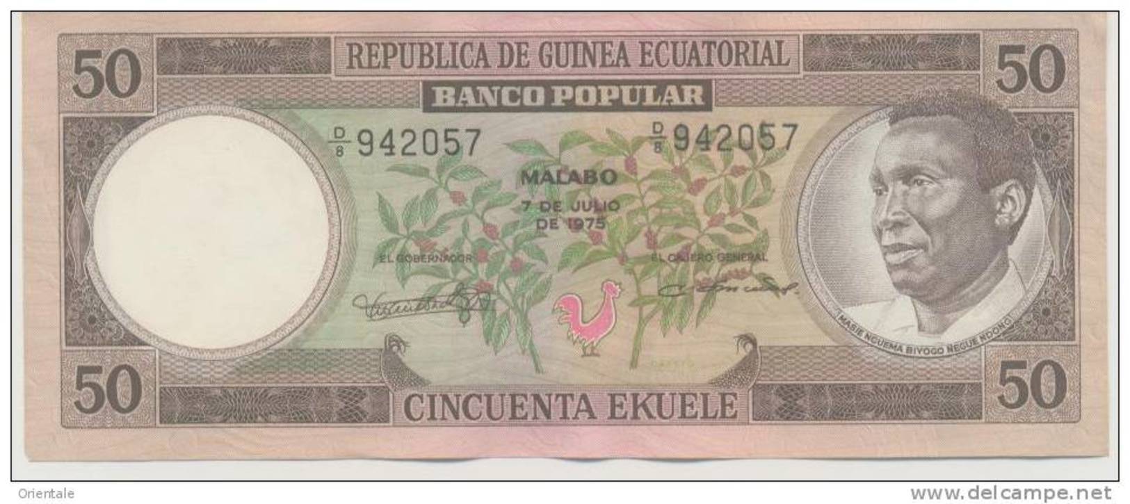 EQUATORIAL GUINEA P. 10 50 E 1975 AUNC - Guinée Equatoriale