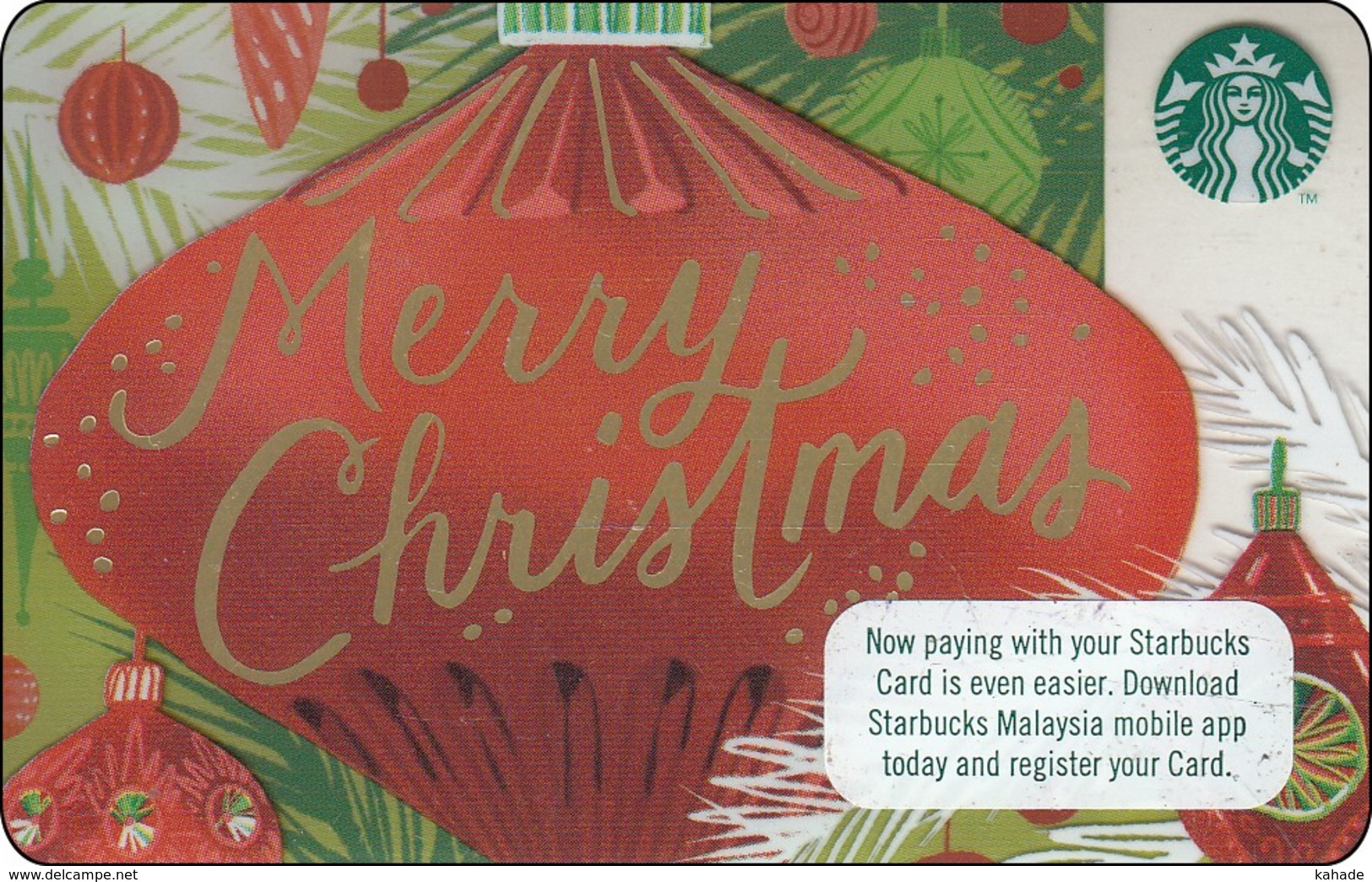 Malaysia Starbucks Card Merry Christmas 2017-6141 - Gift Cards