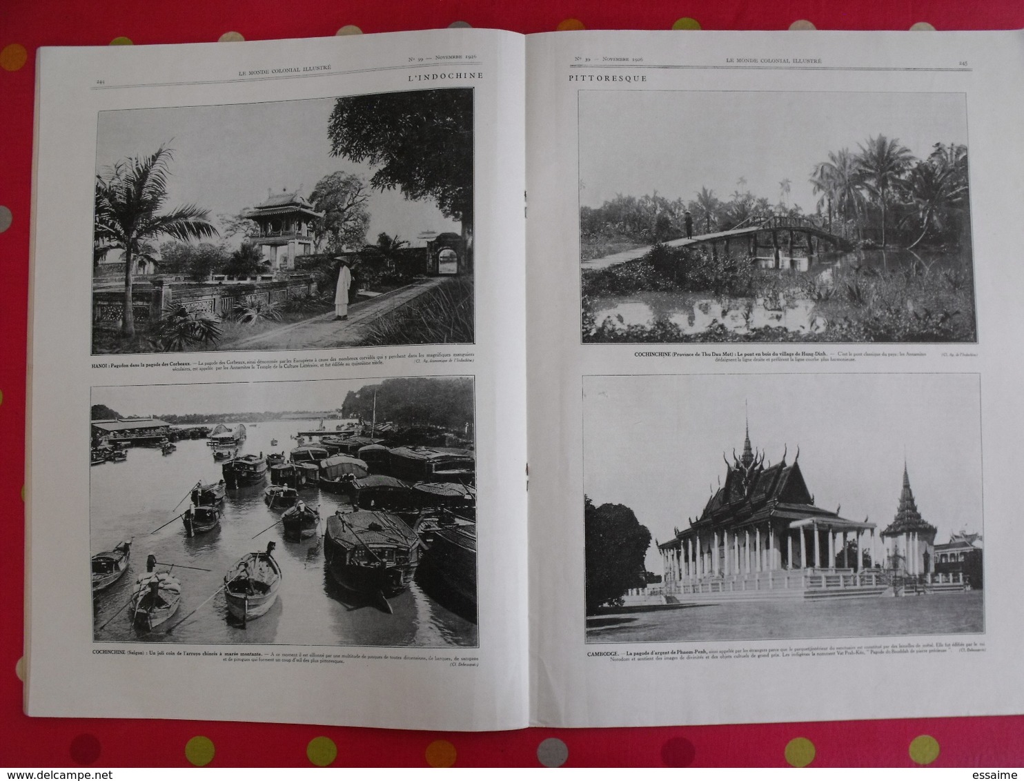 le monde colonial illustré n° 39 de 1926. tonkin hanoi oubangui-chari saint-pierre miquelon réunion dakar indochine