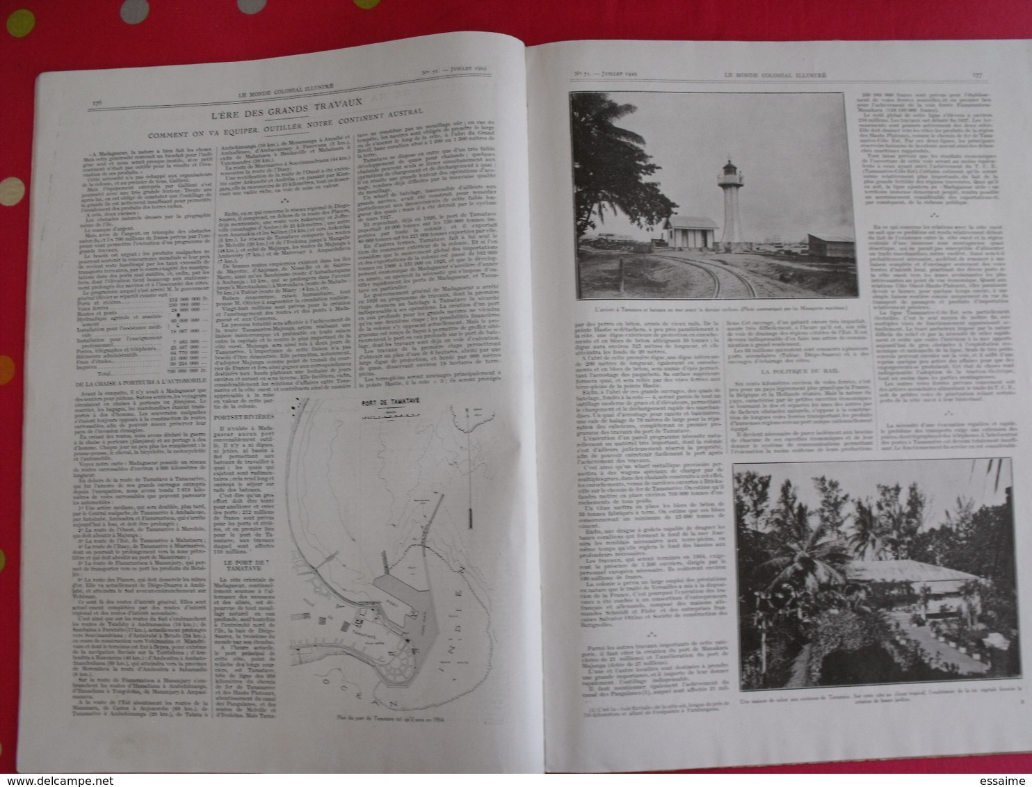 le monde colonial illustré n° 71 de 1929. heard mers australes saint-paul kerguelen madagascar réunion comores indochine