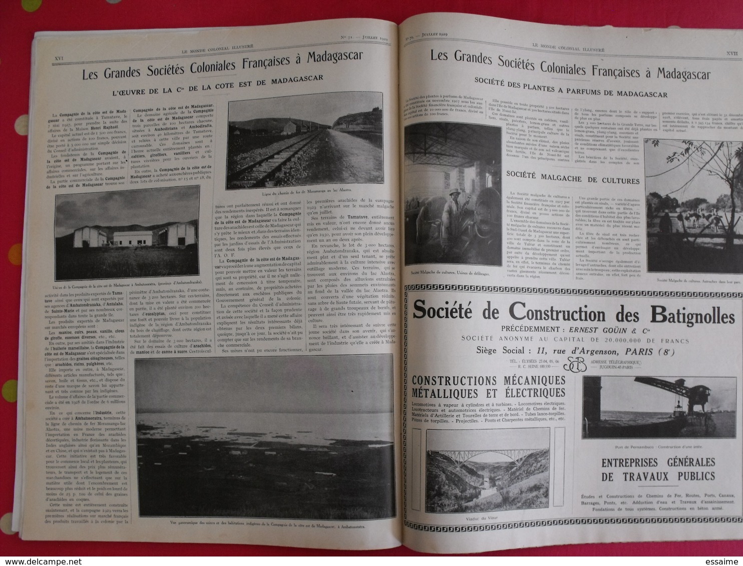 le monde colonial illustré n° 71 de 1929. heard mers australes saint-paul kerguelen madagascar réunion comores indochine