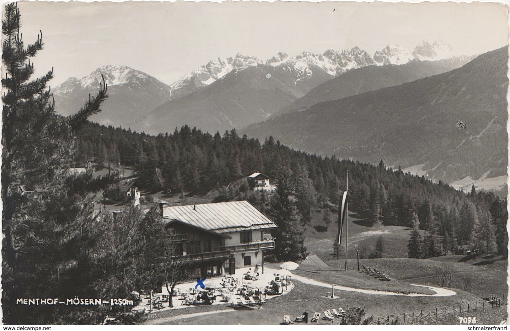 AK Mösern Restaurant Menthof Stempel A Innsbruck Telfs Seefeld Bairbach Platten Pettnau Reith Tirol Austria Österreich - Telfs