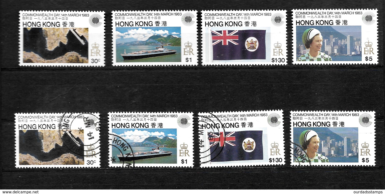 Hong Kong 1983 QEII Commonwealth Day, Complete Set MNH And Used (6701) - Ongebruikt