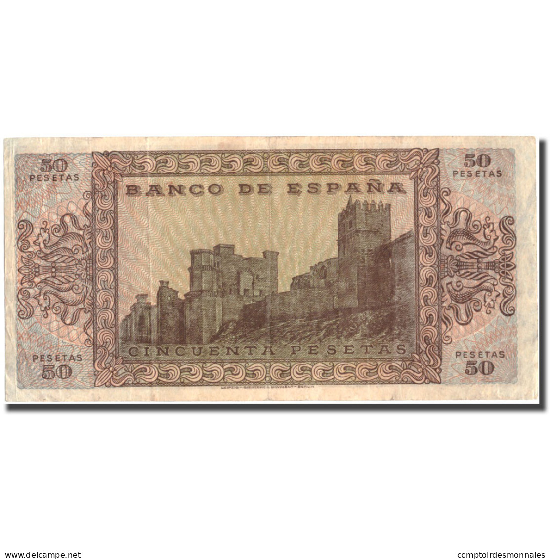 Billet, Espagne, 50 Pesetas, 1938, 1938-05-20, KM:112a, TTB - 50 Pesetas