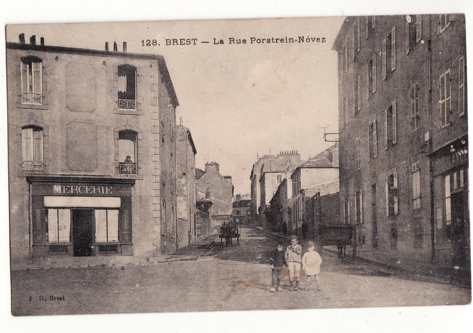 CPA Brest La Rue Porstrein Nevez - Brest