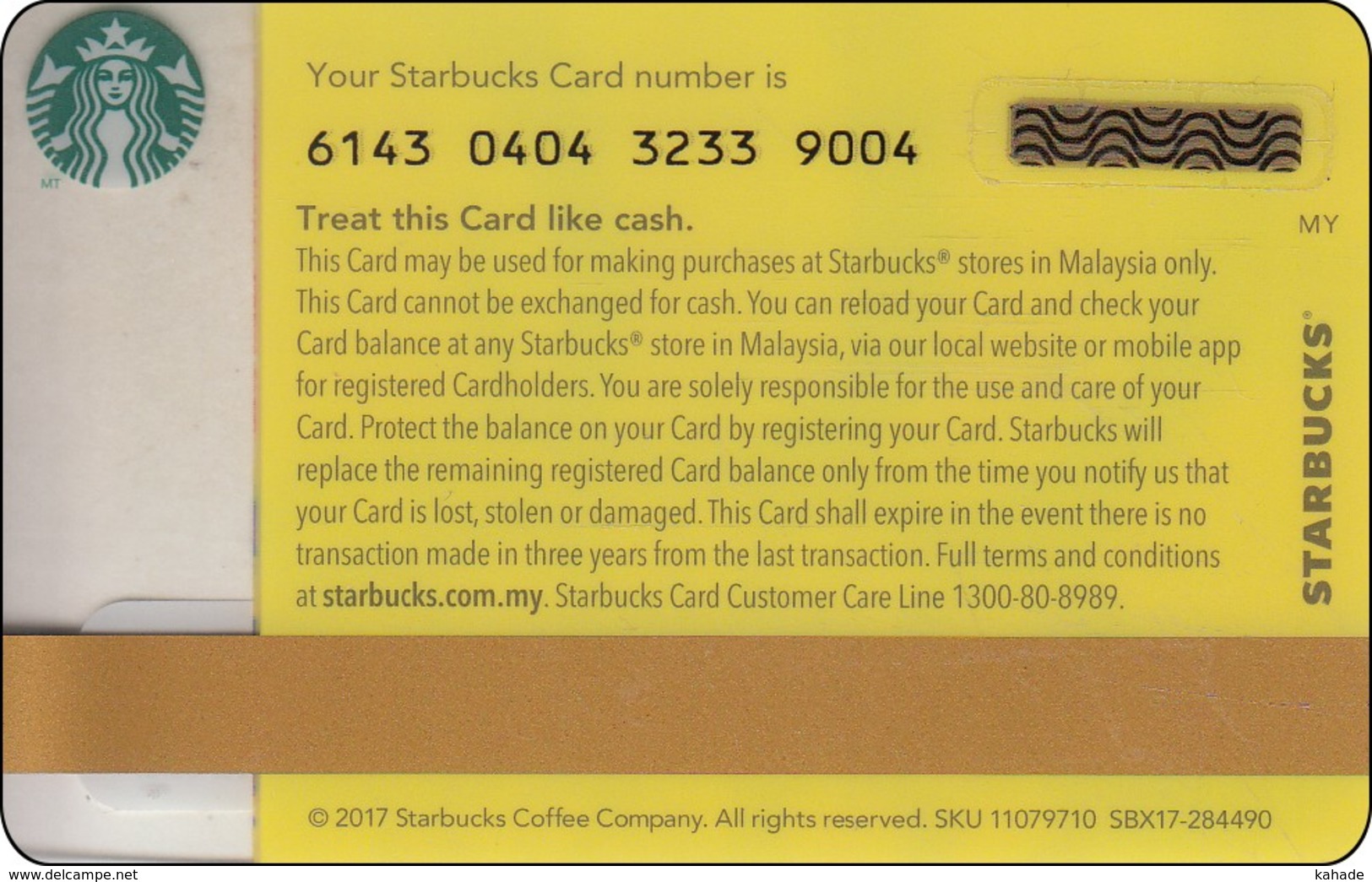 Malaysia Starbucks Card Diwali -  2017-6143 RR - Gift Cards