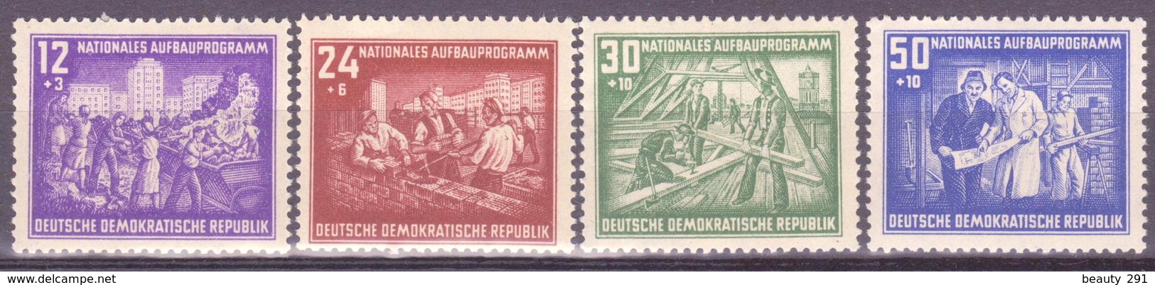 DDR 1952  Nationales Aufbauprogramm Berlin, Mi 303-306  MVLH* - Neufs