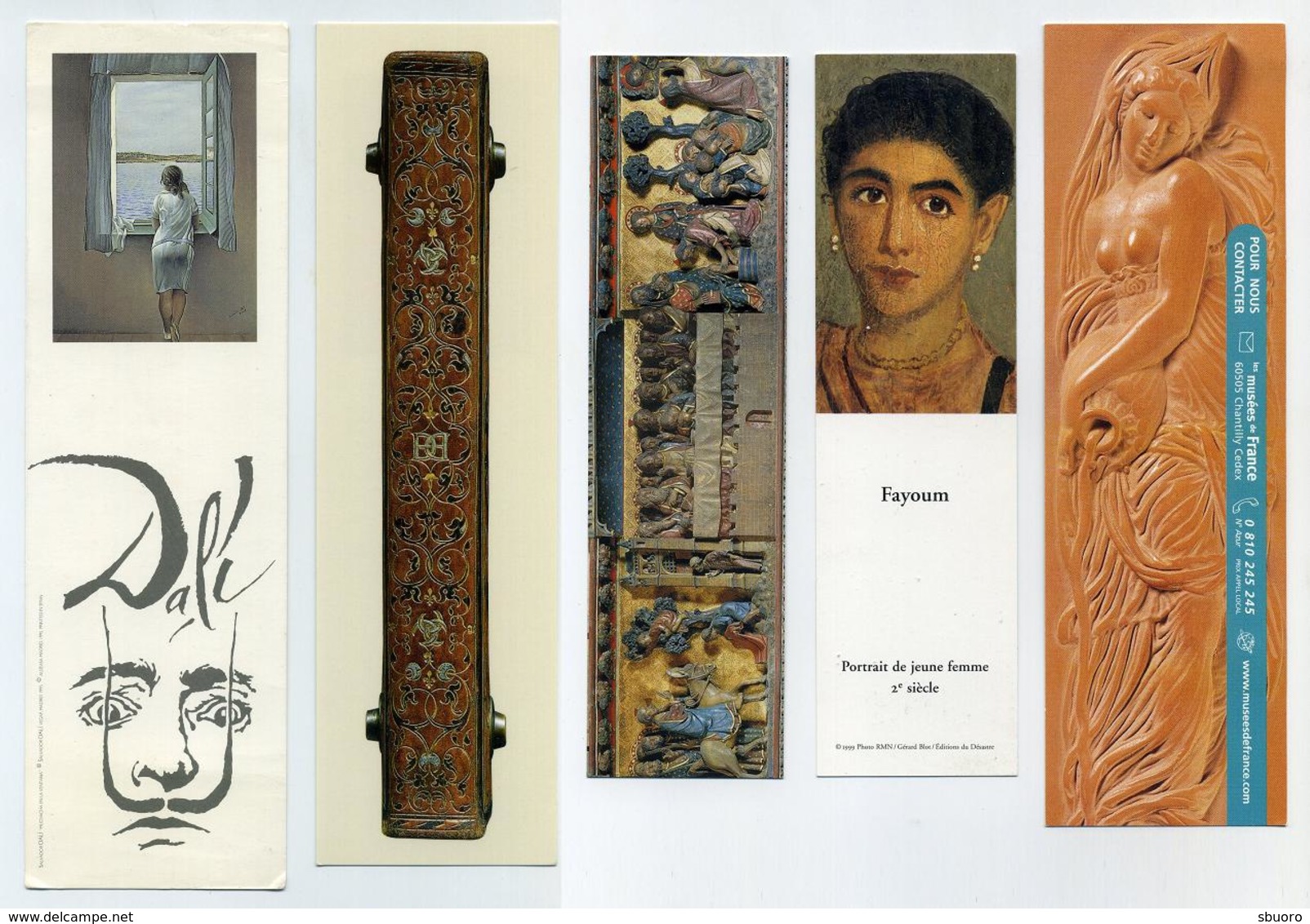 5 Marque-page Thème Art - Peinture, Reliure, Sculpture, Bas-relief, Salvador Dali, Fayoum... - Marque-Pages