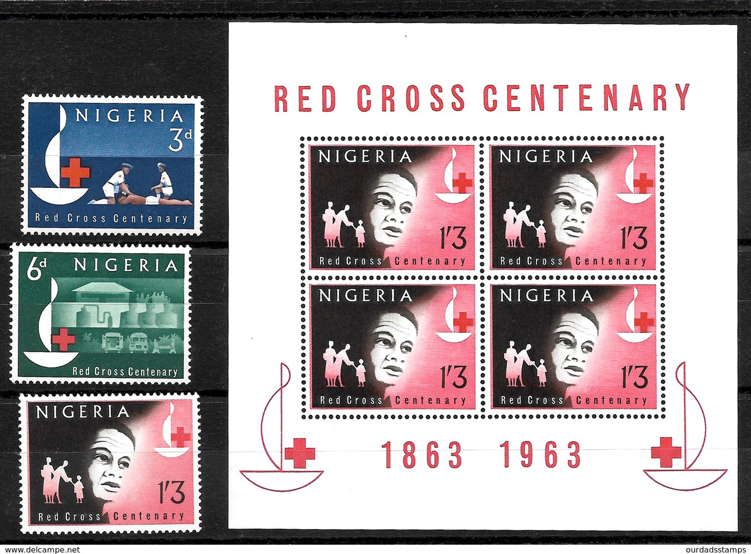 Nigeria, 1963 Red Cross Centenary Complete Set And MS LMM (6770) - Nigeria (1961-...)