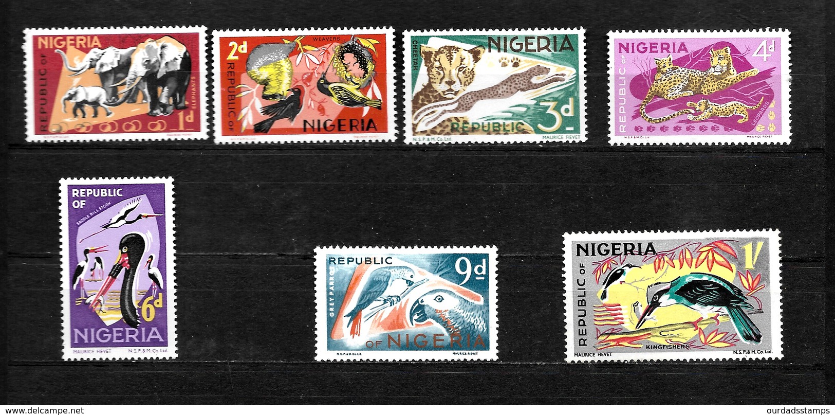 Nigeria, 1969 Wildlife, NSP&M Reprints LMM  (6774) - Nigeria (1961-...)