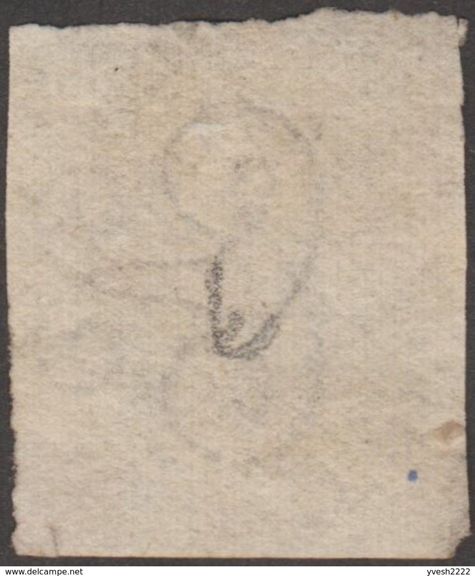 Belgique 1854 COB 6B. 10 C. Médaillon Papier Vergé Verticalement, Cachet De Perception P138 Chaudfontaine (??) - 1851-1857 Médaillons (6/8)
