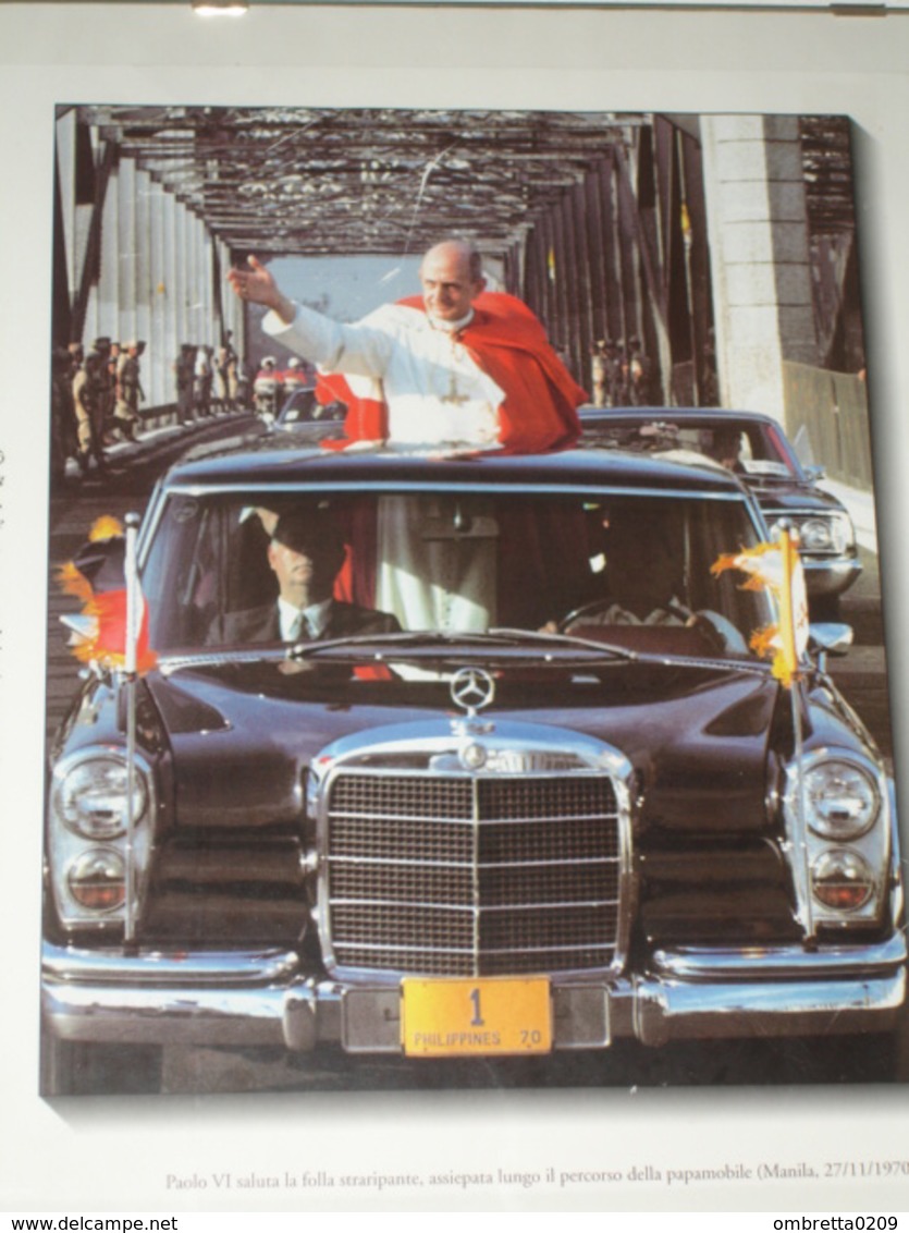 Papa PAOLO VI° Montini -Manila 27/11/1970 Percorso Della Papamobile /Madonna Della BEVERA - BARZAGO Lecco/ Fotografia - Santini