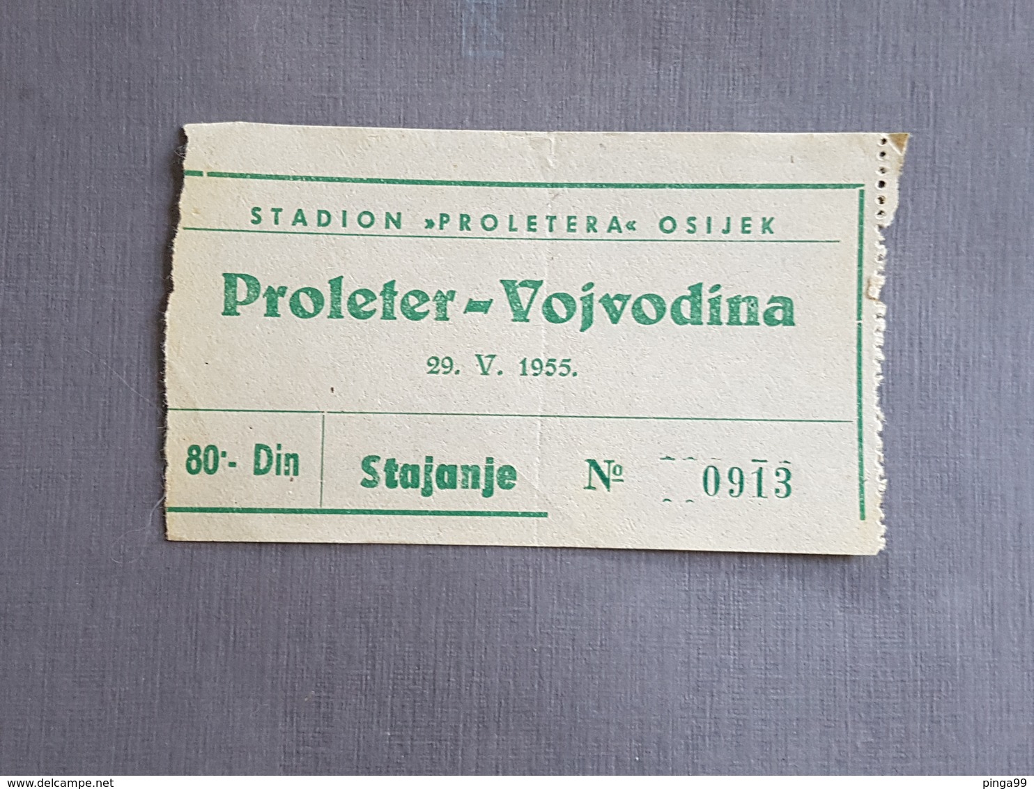 Football PROLETER OSIJEK Vs VOJVODINA NOVI SAD  Ticket  22. 05.  1955. - Match Tickets