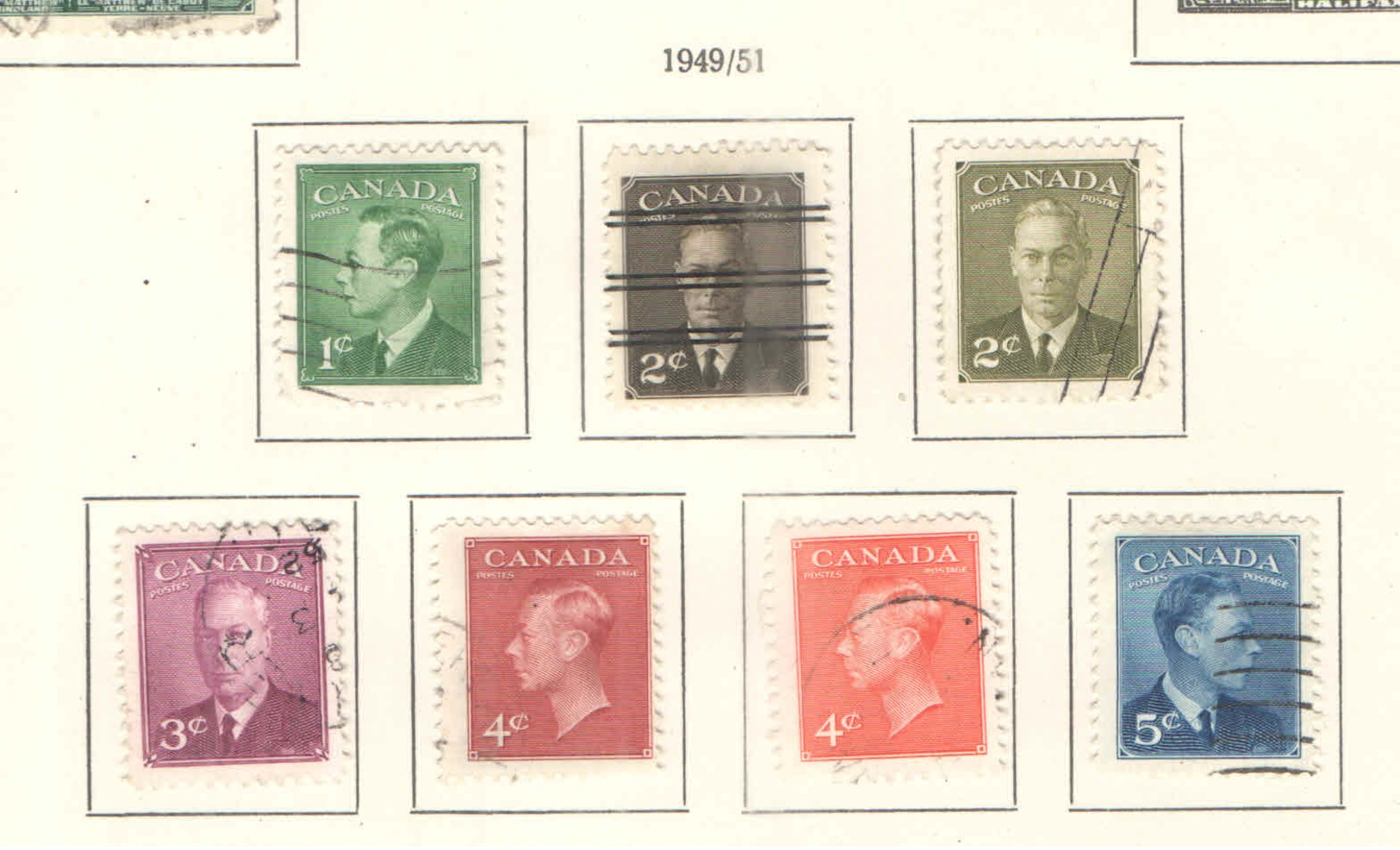Canada PO 1949/51  King.George    Scott.289/293+305+306+ See Scan On Kabe Page; - Usati