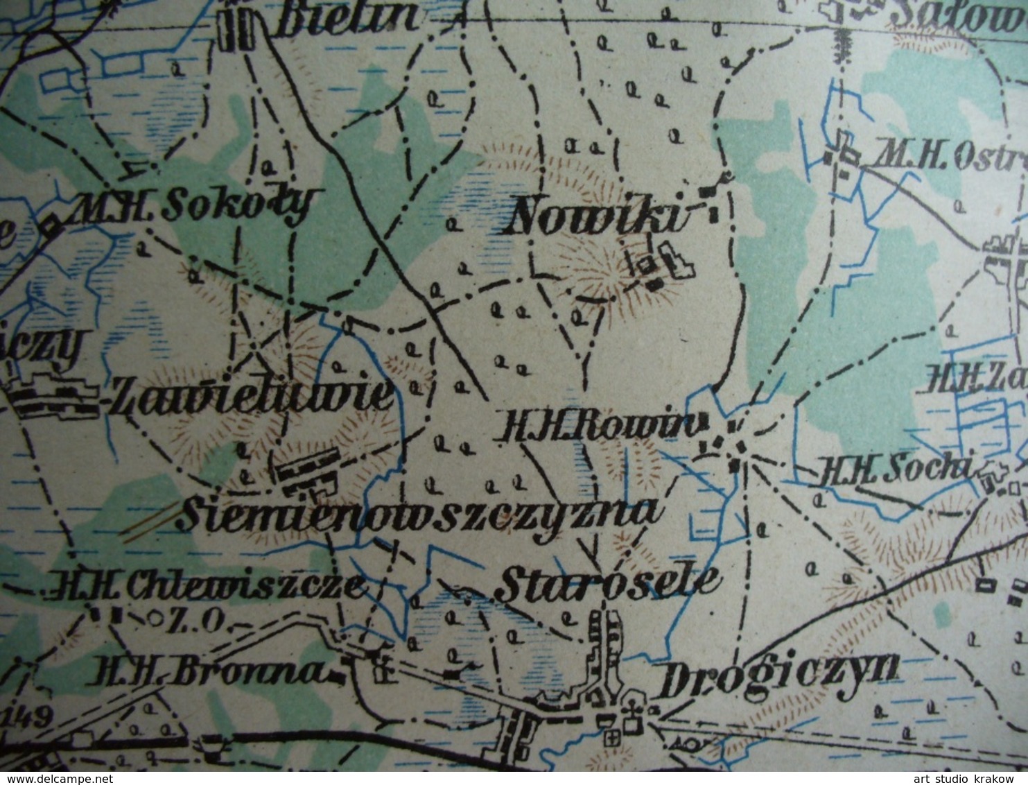 Ca. 1930 - Belarus + Ukraine - Drohiczyn, Janow, Kamien Koszyrski Etc. , Map 43 52 - Cartes Topographiques