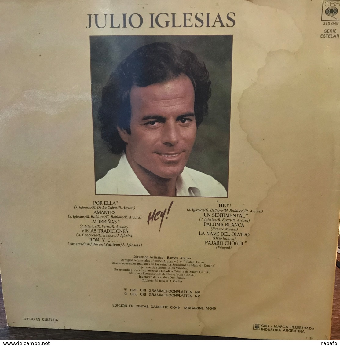 LP Argentino De Julio Iglesias Año 1980 - Autres - Musique Espagnole