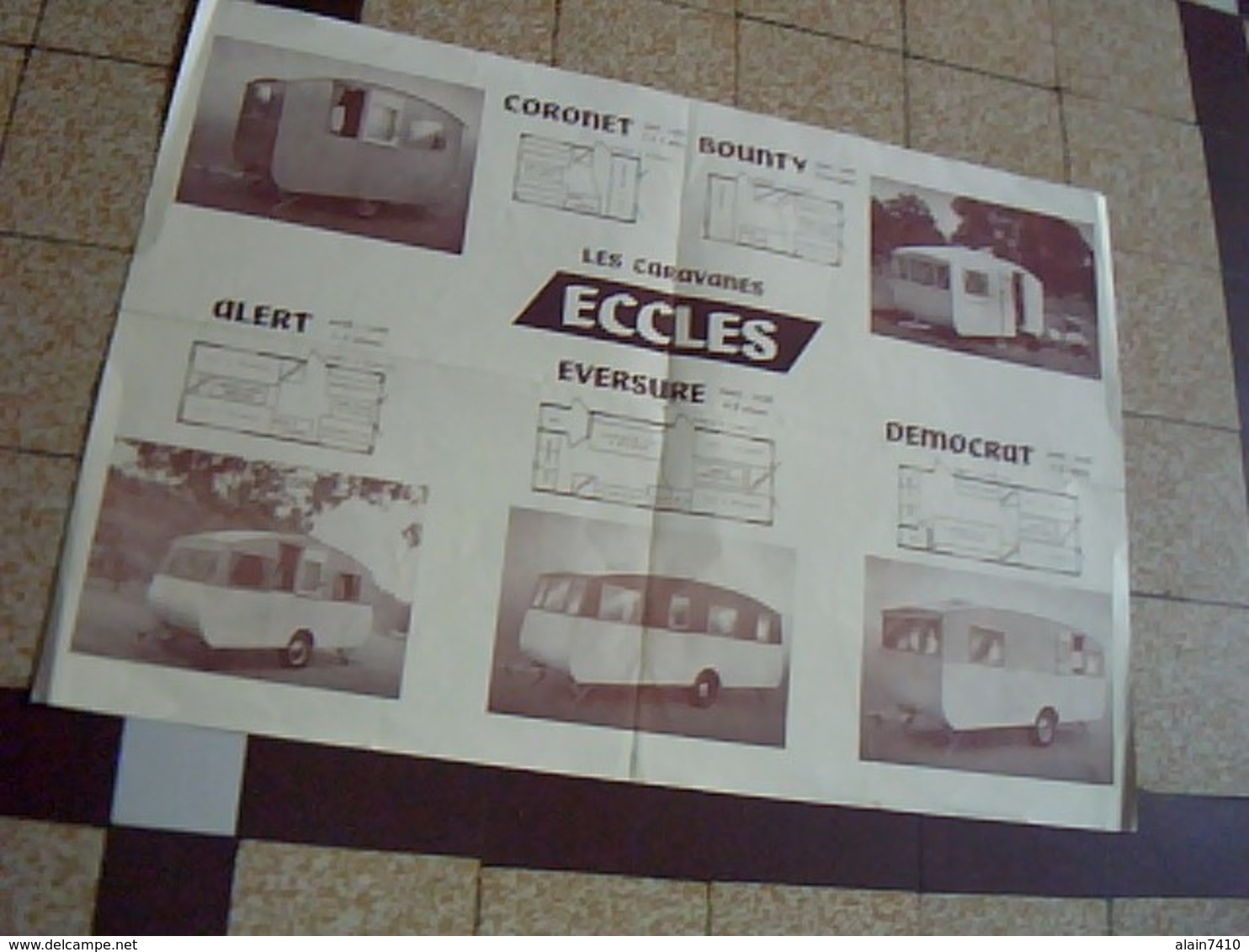 Depliant Publicitaire Caravane Anglaise ECCLES  Annee 1955 - Publicités
